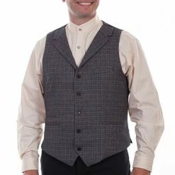 Scully Leather Company Men's Western Vest Collection: Rangewear Grey Tweed