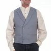 Scully Leather Company Men's Western Vest Collection: Rangewear Double Breast Herringbone Grey