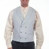 Scully Leather Company Men's Western Vest Collection: Rangewear Double Breast Herringbone Light Grey 1 Scully Leather Company Men's Western Vest Collection: Rangewear Double Breast Herringbone Light Grey