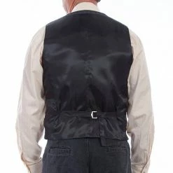 Scully Leather Company Men's Western Vest Collection: Rangewear Plaid Point Bottom Charcoal