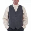 Scully Leather Company Men's Western Vest Collection: Rangewear Plaid Point Bottom Charcoal