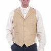 Scully Leather Company Men's Western Vest Collection: Rangewear Pinstripe Herringbone Wheat