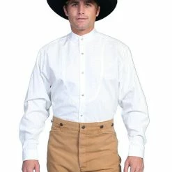 Scully Leather Company Men's Western Shirt Collection: Scully Rangewear Bib Tone On Tone White