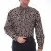 Scully Leather Company Men's Western Shirt Collection: Scully Rangewear Brown Paisley 1 Scully Leather Company Men's Western Shirt Collection: Scully Rangewear Brown Paisley