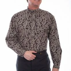 Scully Leather Company Men's Western Shirt Collection: Scully Rangewear Brown Paisley
