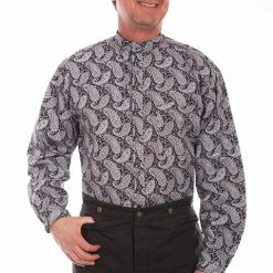 Scully Leather Company Men's Western Shirt Collection: Scully Rangewear Black & White Paisley