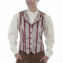 Scully Leather Company Women's Old West Vest Collection: Rangewear Floral Stripe