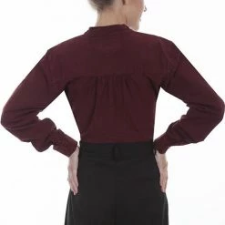 Scully Leather Company Ladies' Women's Old West Top Collection: Rangewear Paisley Embroidered Bib Blouse