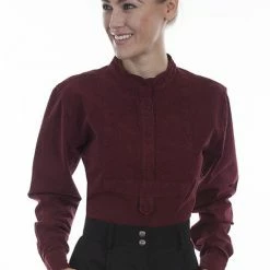 Scully Leather Company Ladies' Women's Old West Top Collection: Rangewear Paisley Embroidered Bib Blouse