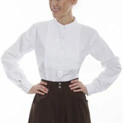 Scully Leather Company Ladies' Women's Old West Top Collection: Rangewear Paisley Embroidered Bib Blouse