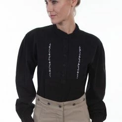 Scully Leather Company Ladies' Women's Old West Top Collection: Rangewear Inset Bib Blouse