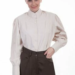 Scully Leather Company Ladies' Women's Old West Top Collection: Rangewear Classic Work Shirt Natural