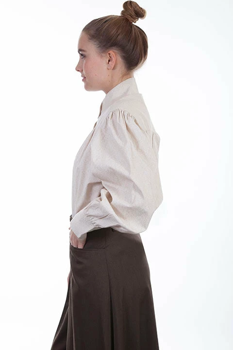 Scully Leather Company Ladies' Women's Old West Top Collection: Rangewear Classic Work Shirt Natural 6 Scully Leather Company Ladies' Women's Old West Top Collection: Rangewear Classic Work Shirt Natural