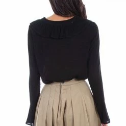 Scully Leather Company Ladies' Women's Old West Top Collection: Rangewear Lace Up Ruffle Front