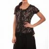Scully Leather Company Ladies' Women's Old West Collection: Rangewear Lace Crochet Short Sleeve Top