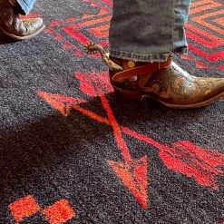 American Dakota Textiles Decor Voices Collection: Shoot Me Straight Power Red Area Rugs