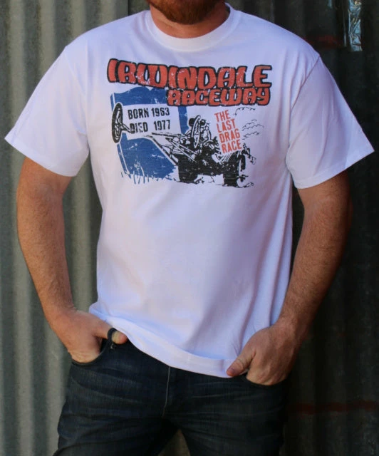 Men's M&P Speed Shop T-Shirt: Irwindale Raceway, The Last Drag Race 3 Men's M&P Speed Shop T-Shirt: Irwindale Raceway, The Last Drag Race