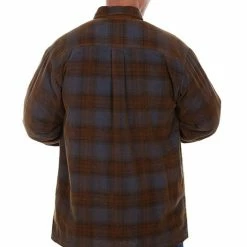 Scully Leather Company Men's Signature Shirt Collection: Outdoor Corduroy Plaid Blue Brown