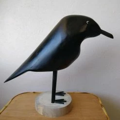 Edith Herbert John Folk Art Navajo Hand Carved Extra Large Crow Decor