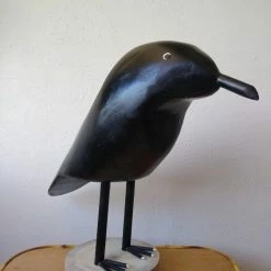 Edith Herbert John Folk Art Navajo Hand Carved Extra Large Crow Decor