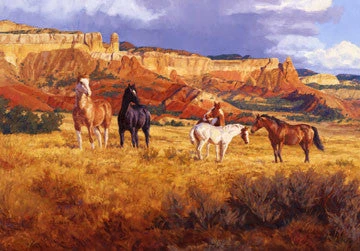 TXLC Custom Tile Western Art Tile: Artist Claire Goldrick "Abiquiu Autumn" 3 TXLC Custom Tile Western Art Tile: Artist Claire Goldrick "Abiquiu Autumn"