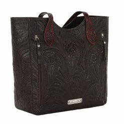 American West Handbags Ladies' American West Handbag Annie's Secret Collection: Leather Zip Top Tote, Western Tooled