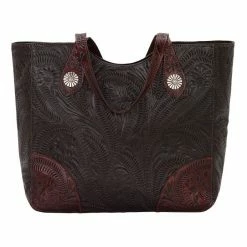 American West Handbags Ladies' American West Handbag Annie's Secret Collection: Leather Zip Top Tote, Western Tooled