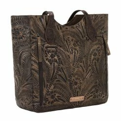 American West Handbags Ladies' American West Handbag Annie's Secret Collection: Leather Zip Top Tote, Western Tooled