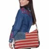 Scully Leather Company Western Stars And Stripes Leather Shoulder Handbag