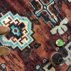 American Dakota Textiles Decor Trader Collection: Badlands Rust Area Rugs