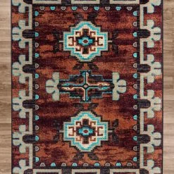 American Dakota Textiles Decor Trader Collection: Badlands Rust Area Rugs