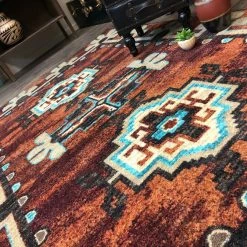 American Dakota Textiles Decor Trader Collection: Badlands Rust Area Rugs