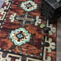 American Dakota Textiles Decor Trader Collection: Badlands Rust Area Rugs