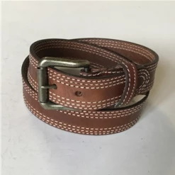Rockmount Ranch Wear Accessory: Triple Stitch Tan Leather Belt