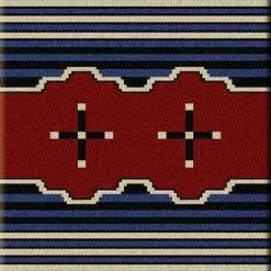 American Dakota Textiles Decor Voices Collection: Big Chief Blue Area Rugs