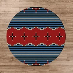 American Dakota Textiles Decor Voices Collection: Big Chief Blue Area Rugs