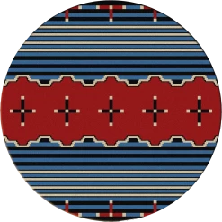 American Dakota Textiles Decor Voices Collection: Big Chief Blue Area Rugs