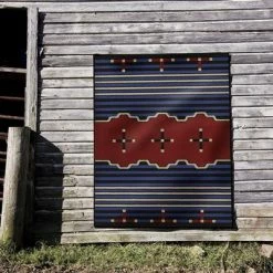 American Dakota Textiles Decor Voices Collection: Big Chief Blue Area Rugs