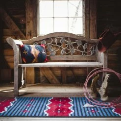 American Dakota Textiles Decor Voices Collection: Big Chief Blue Area Rugs