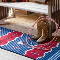 American Dakota Textiles Decor Voices Collection: Big Chief Blue Area Rugs