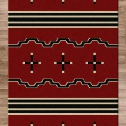 American Dakota Textiles Decor Voices Collection: Big Chief Red Area Rugs