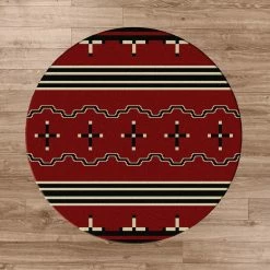 American Dakota Textiles Decor Voices Collection: Big Chief Red Area Rugs