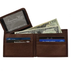 American West Handbags Ladies' American West Men's Collection: Leather Bi-Fold Western Wallet Tooled