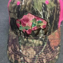 Ladies' Original Cowgirl Clothing Cap: Buffalo Rose Pink Mossy Oak