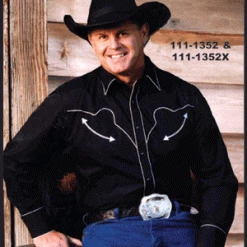 White Horse Apparel Men's Embroidered Western Shirt: White Horse Retro Black