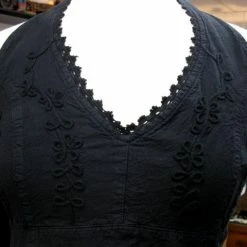 Scully Leather Company Women's Cantina Collection Dress: Halter Style With Ruffle Hem Black