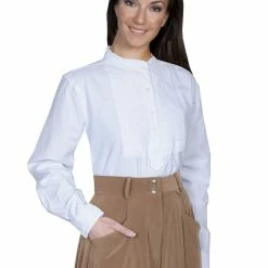 Scully Leather Company Ladies' Women's Old West Top Collection: Rangewear Paisley Embroidered Bib Blouse