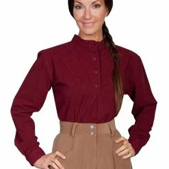 Scully Leather Company Women's Old West Top Collection: Rangewear Pullover Embroidered Inset Bib Ladies'