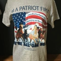 OutWest Shop Men's & Ladies' T-Shirt: Blue Star Ranch Signature Logo