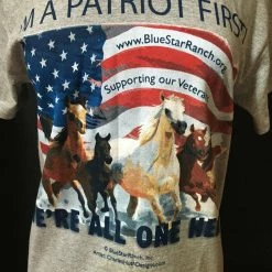 OutWest Shop Men's & Ladies' T-Shirt: Blue Star Ranch Signature Logo